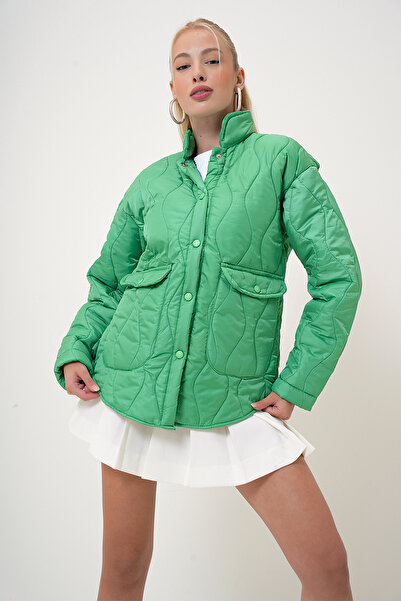 VAGGON Dámský zelený prošívaný kabátek Prm1105