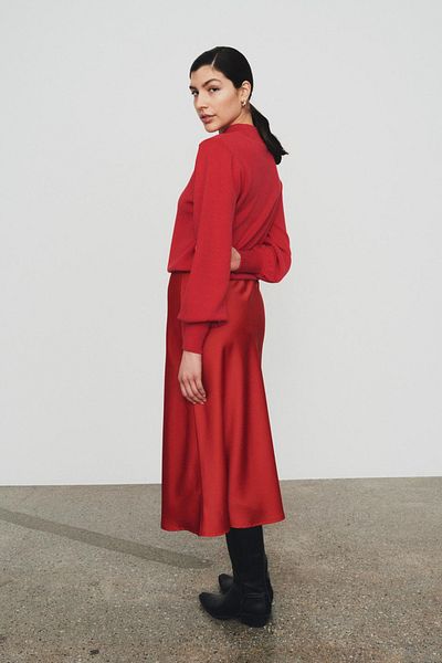 YAS. YASPELLA Midi-Rock mit hoher Taille – S. NOOS