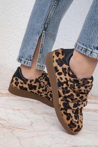 SOHO Leopard-Schwarz Damen Sneaker 19894