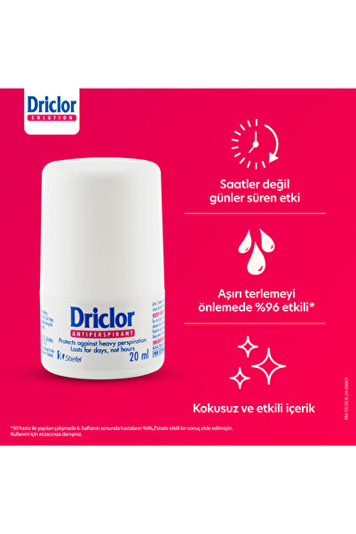 Driclor Aşırı Terleme Önleyici Antiperspirant Roll-On 20ml X2 + Çanta Hediye