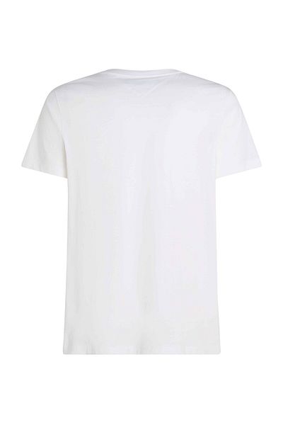 Tommy Hilfiger Erkek HILFIGER CHEST STRIPE TEE T-Shirt-Beyaz