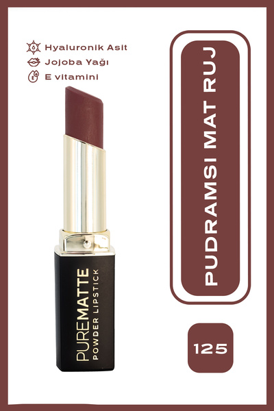 Golden Rose Pure Matte Powder Lipstick No: 125 - Nemlendirici Pudramsı Mat Ruj