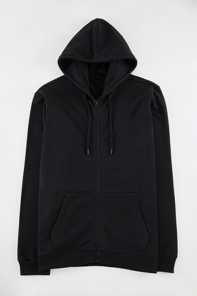 Trendyol Collection 2-Pack Black & Snow Melange Fleece Sweatshirt - Regular Fit Tmnaw25Sw00204