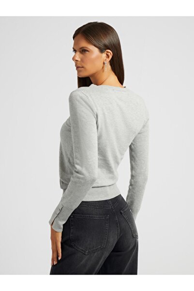 Guess ELINOR RN LS SWTR - ECO VISCOSE POLY HOLLY YARN