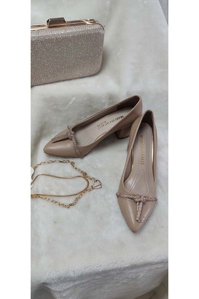 ÇİĞDEM KUNDURA Black Stone Detailed Crocus Closed Heel Shoes - Cvl At3