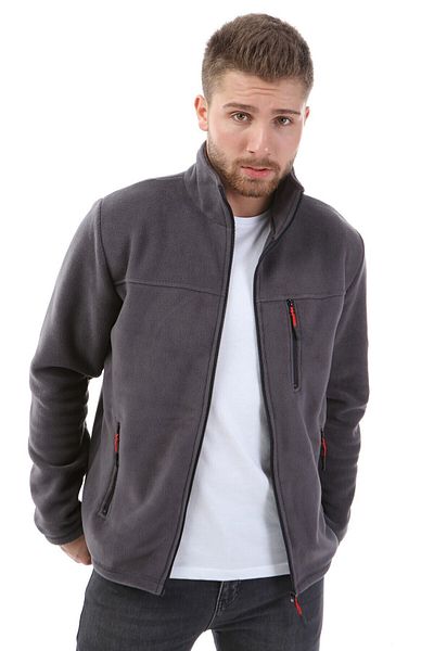 VEGA PORT Unisex Γκρι γιακά Bato Full Zip 3 Pocket Outdoor Fleece Jacket