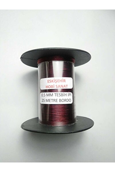 Eskişehir hobi sanat Claret Red Rosary Thread - 0.5 Mm, 20 Meters