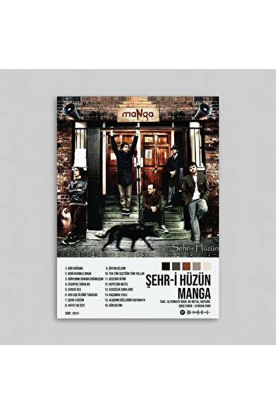 Orendart MANGA - Şehr-i Hüzün Albüm Spotify Çerçevesiz Tasarım Poster