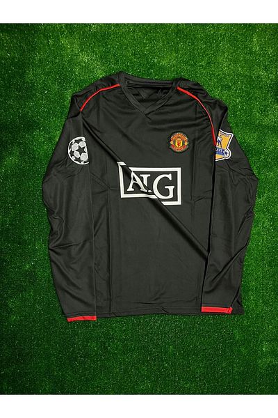 Lion Spor Manchesterunited 2008 σεζόν μαύρο χρώμα Cristiano Ronaldo μακρυμάνικο Nostalgia Jersey