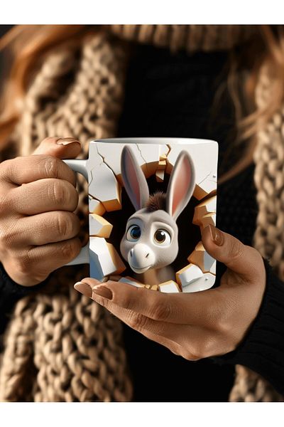Evion Baby Animal Printed 3D Design Ceramic Mug - Gift Mug Cup
