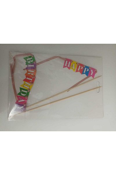 asöy Happy Birthday Written Cake Flag Banner Pennant Cake Decoration Colorful Banner