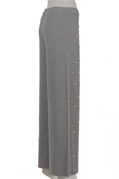 Invee Pantaloni tricotaj INVEE 6950 cu perle - gri