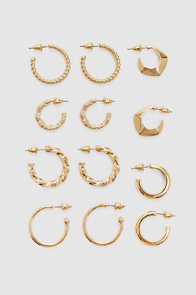 Stradivarius Set of 6 pairs of basic earrings