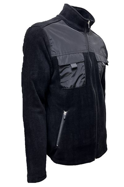 Polviton Men's Black Fleece Jacket - Tactical Softshell Flecee