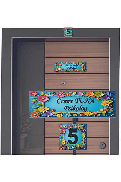 sıradışıhediyem μοντέρνο σετ πινακίδων ονομάτων πόρτας νέας γενιάς, πολύχρωμο...