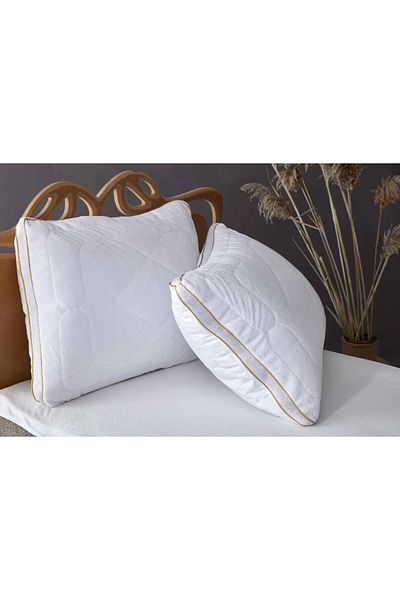 Seda Home Art 2-Piece Gold Series Soft Air Conditioned Orthopedic Pillow 50X70 cm - Soft and Air Channel, Antiallergic