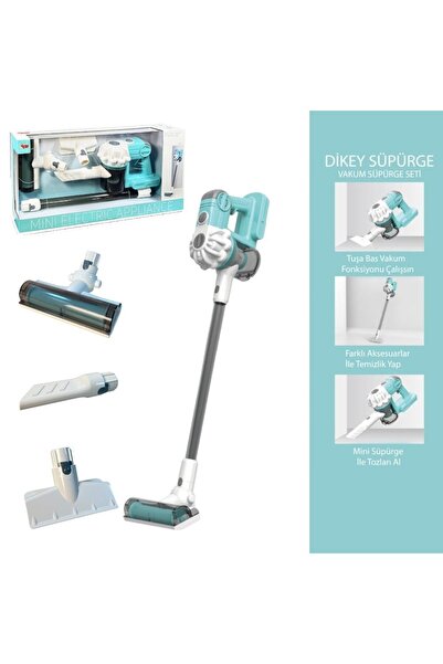 cayenna Oyuncak Pilli   Çekme Ve Süpürme Özellikli Dikey Süpürge 78 Cm Gerçekçi