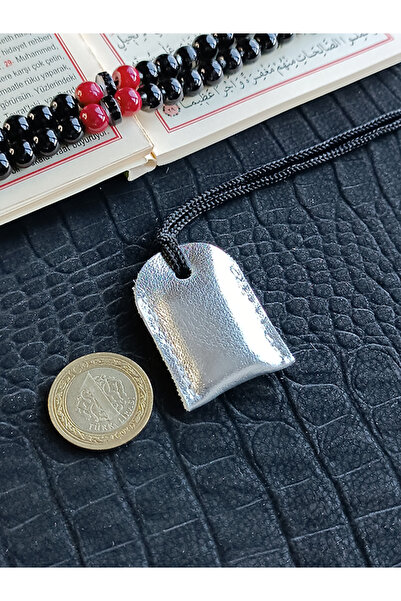 ViP GiFT Küçük Dörtgen Cevşen Dualı Kolye Muska Hakiki Deri El Yapımı