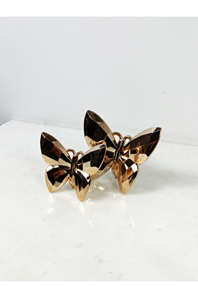 artistico decorative Dekoratif 2 Li Kelebek Obje Bronz