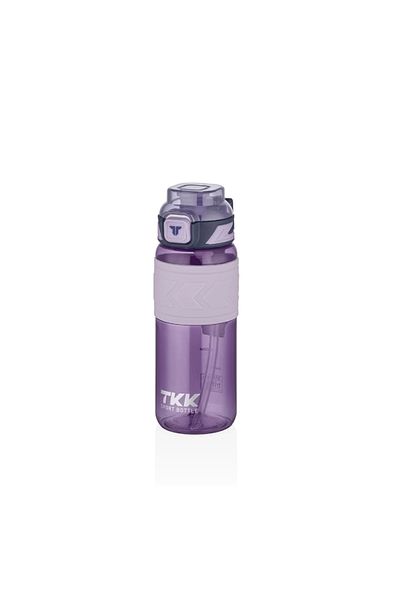 TKK Vagonlife T1020 TKK - قارورة تريتان أرجوانية سعة 800 مل مع ماصة ومصفاة