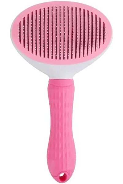 Busstier Pink Automatic Cleaning Cat and Dog Comb - Practical and Ergonomic Comb That Reduces Hair Loss