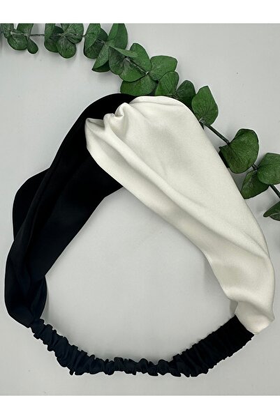 ICON SILK ربطة شعر حريرية 100% بلونين (أسود/إكرو) قطعة واحدة