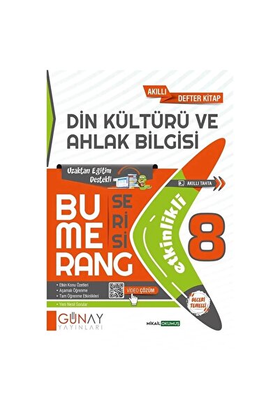 Günay Yayınları جوني 8. الصف ثانية ثقافة الدين والأخلاق المعرفة الذكية دفتر الملاحظات