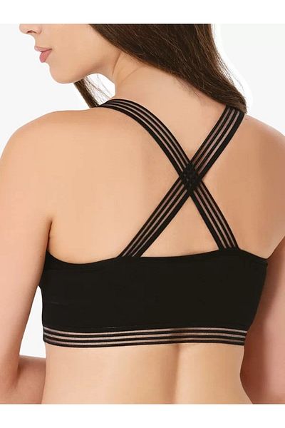 by İGP Μαύρο σουτιέν Bustier Modal με σταυρωτά μαξιλαράκια στην πλάτη