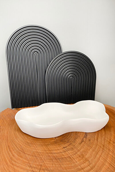 Gia Design 2'li Siyah Dekoratif Beton Gökkuşağı Kemer Süs Sunumluk - Çukur Be...