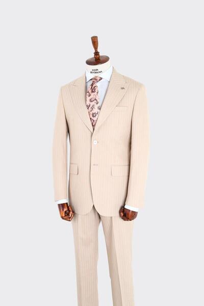 Kadir Büyükkaya Kırlangıç Yaka İki Düğmeli Erkek Takım Elbise-KAX1311S