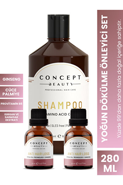 Concept Beauty Yoğun Dökülme Önleyici Saç Bakım Seti-nane Yağı-sarımsak Ekstr...