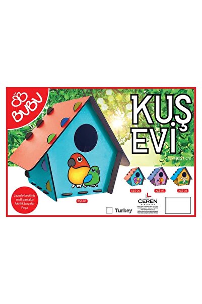Genel Markalar Bu-bu Kuş Evi Ahşap Boyama Gm0013 Demonte olarak gönderilmekte...