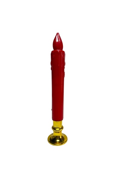 Party MARTY NEDİ-98998 IŞIKLI PİLLİ ŞAMDAN MUM 19cm - KIRMIZI