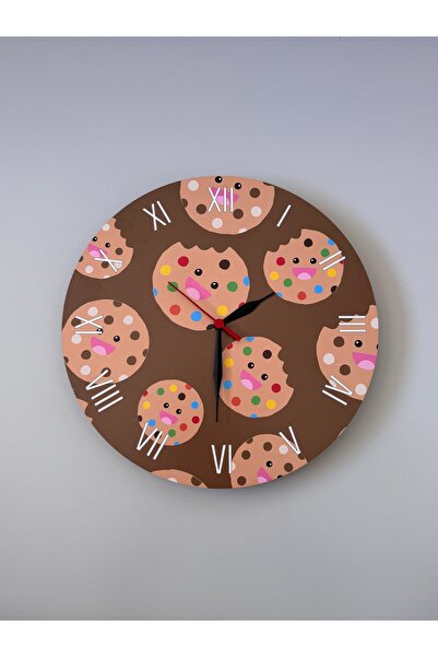 UViolets ساعة حائط خشبية مزخرفة بطبعة كوكي مقاس 30*30