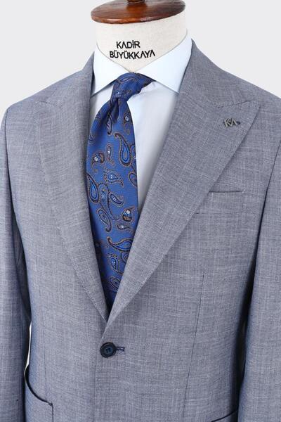 Kadir Büyükkaya Kırlangıç Yaka Pileli Erkek Takım Elbise-KAX1302S