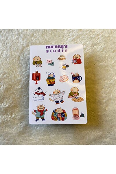 Nurmurs kış kedi Sticker Seti Oyun Laptop Notebook Ajanda Tablet Etiket