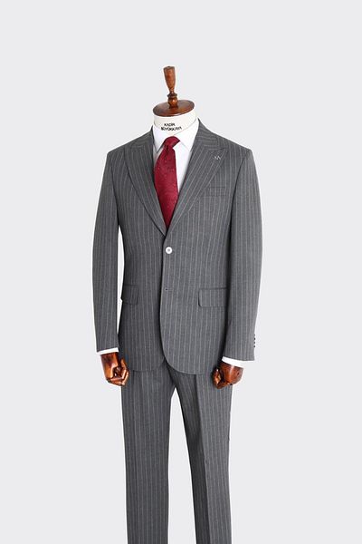Kadir Büyükkaya Swallow Collar Two Button Men's Suit-Kax1312S