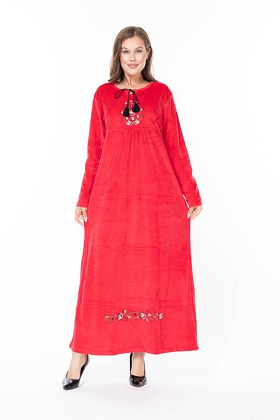 mervemoda ROCHIE DE CATIF DE DAMĂ MÂNECĂ LUNGĂ