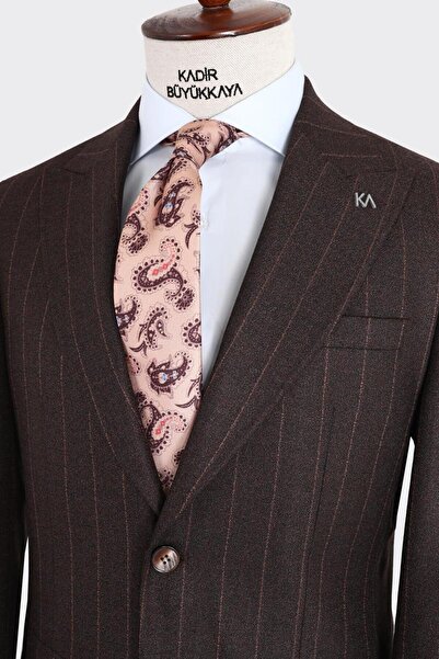 Kadir Büyükkaya Kırlangıç Yaka İki Düğmeli Erkek Takım Elbise-KAX1310S