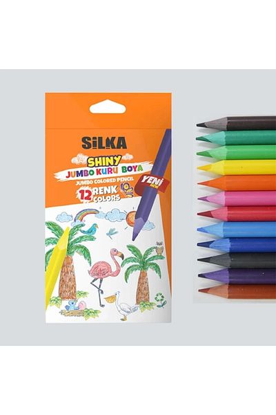 Silka Silka KL2.TJ12 - Shiny Jumbo Triangle Course Crayons Set of 12