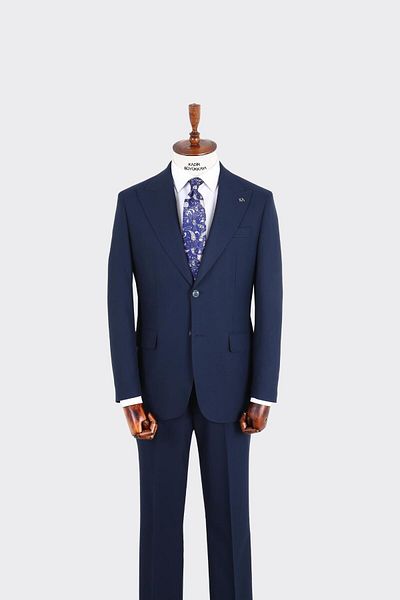 Kadir Büyükkaya Swallow Collar Two Button Men's Suit-Kax1361S