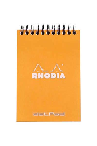 Rhodia Basic A6 Dotted Blop in Orange Cover, Spiral 80 Sheets