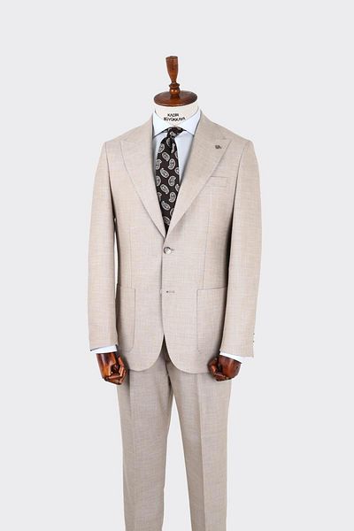 Kadir Büyükkaya Swallow Collar Pleated Men's Suit-Kax1302S