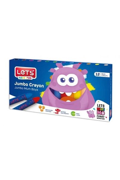 Lets Jumbo Crayon (Crayon) 12 Colors Cardboard Box L-6512K
