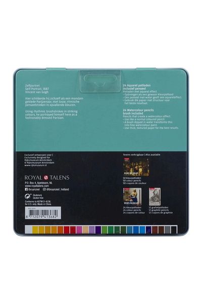 Bruynzeel Rıjk Museum 24-Piece Water Color Pencil Set - Metal Box B63013024