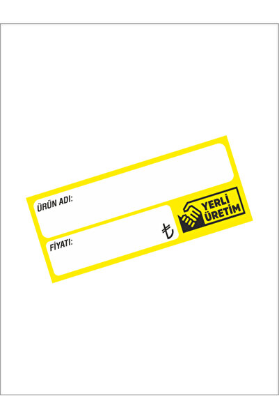 çavuşoğlu etiket 9 x 4 Ebat Sarı Renk Raf Etiketi 100'lü