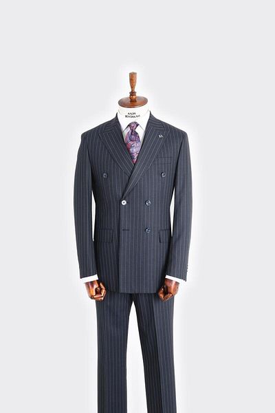 Kadir Büyükkaya Swallow Collar Double Breasted Men's Suit-Kax1202S