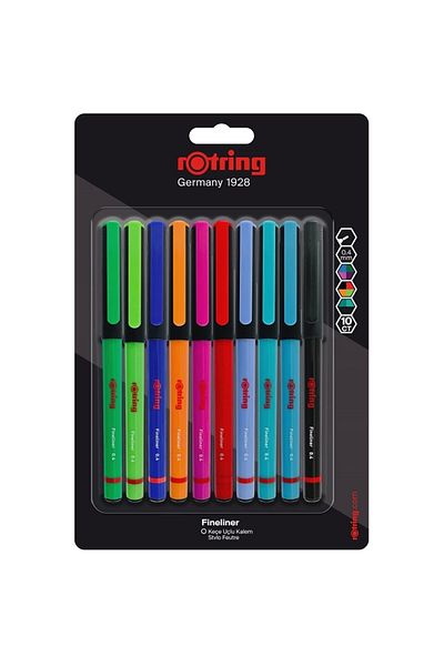 Rotring Fineliner Fine Felt Tip Pen 10pcs