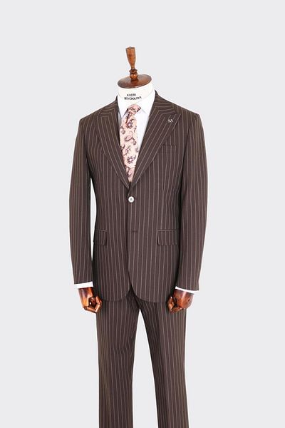 Kadir Büyükkaya Swallow Collar Two Button Men's Suit-Kax1312S