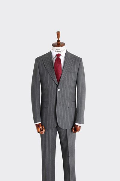 Kadir Büyükkaya Swallow Collar Two Button Men's Suit-Kax1312S